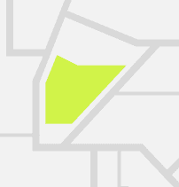 Imagem representando os talhões de uma fazenda, com um preenchimento de uma área que foi adquirida